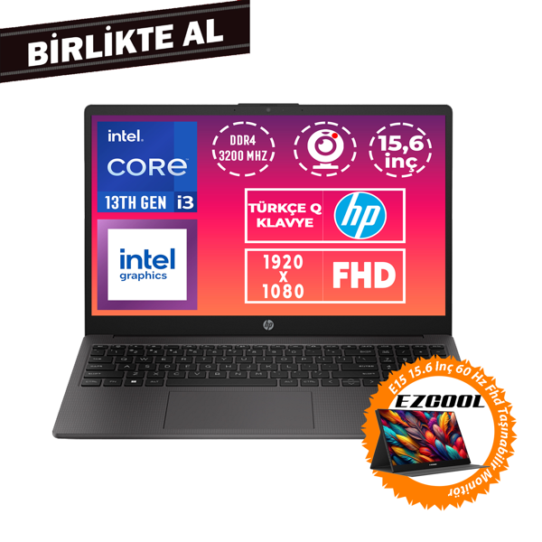 HP 250 G10 i3-1315U 16GB 1TB SSD 15.6" FHD W11P + 15.6" Monitör B2NC3ES 030 - Image 1
