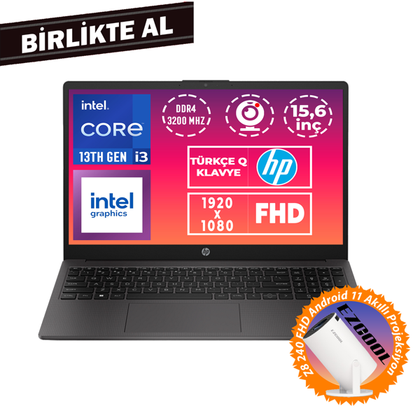 HP 250 G10 i3-1315U 20GB 1TB SSD 15.6" FHD W11P + Projeksiyon B2NC3ES 031 - Image 1