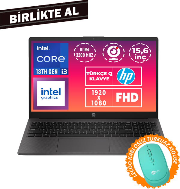 HP 250 G10 i3-1315U 16GB 1TB SSD 15.6" FHD W11P + Mouse B2NC3ES 028 - Image 1