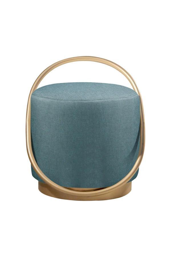  Loop Serisi Puf, Metal Halkalı Puf, Makyaj Oturağı ,Puf Bench Montajsız Oturak Gold Metal Ayaklı - Image 1