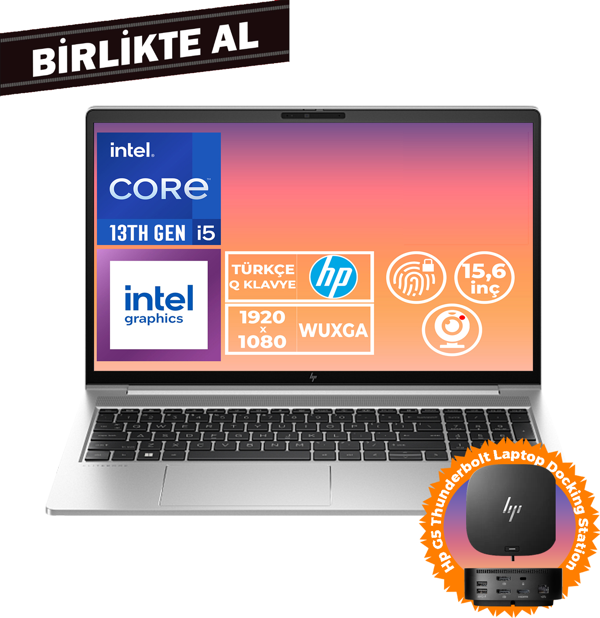 HP EliteBook 650 G10 i5-1335U 16GB 512GB SSD 15.6" FHD Freedos + Docking Station B2PK5ES 038 - Image 1