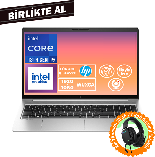 HP EliteBook 650 G10 i5-1335U 32GB 1TB SSD 15.6" FHD W11P + Gaming Kulaklık B2PK5ES 047 - Image 1