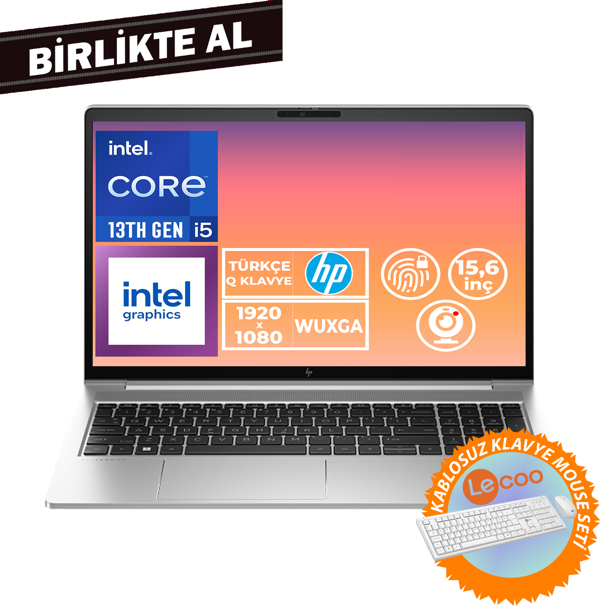 HP EliteBook 650 G10 i5-1335U 32GB 1TB SSD 15.6" FHD W11P + Kablosuz Klavye Mouse B2PK5ES 050 - Image 1