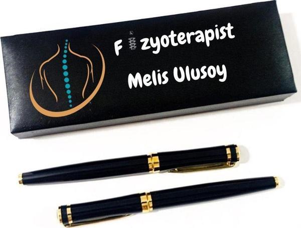 Fizyoterapistlere Özel Kişiye İsim Yazılı 2’li Kalem Seti – Kutulu Hediyelik - Image 1