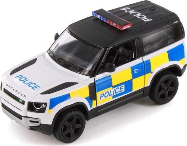 Kinsmart Land Rover Defender Polis Aracı Diecast Model Araba Çek Bırak Özellikli Lisanslı Ürün - Image 1