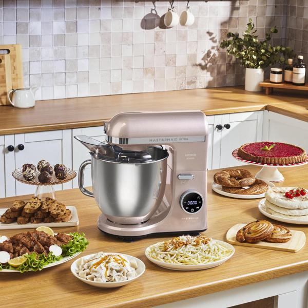 Karaca Mastermaid Chef Ultra D2000W Dijital Ekranlı Hamur Yoğurma Makinesi Pearly Pink 7L - Image 1