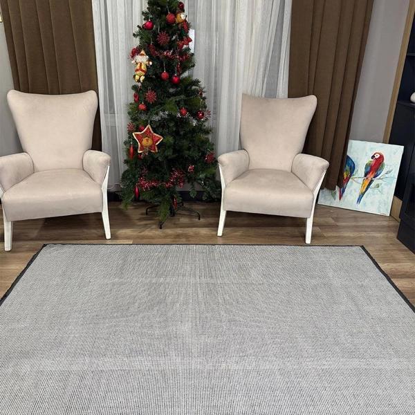 Hoom Rugs Kilim Krem Kaymaz Tabanlı Yıkanabilir Düz Renk Kilim - Image 1