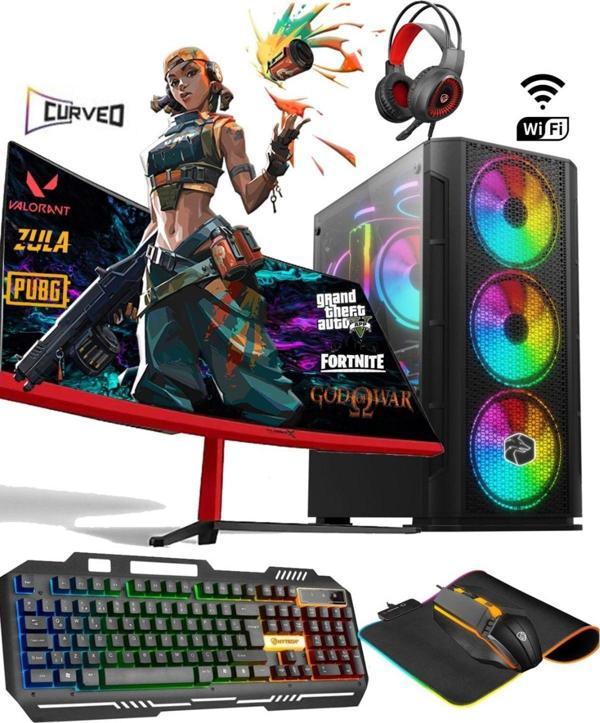 Apphirex Tc45 | Windows 11 Pro Ryzen 5 5500 16Gb 512Gb Ssd R7240 4Gb 23.6'' Curved Masaüstü Oyuncu Bilgisayar - Image 1