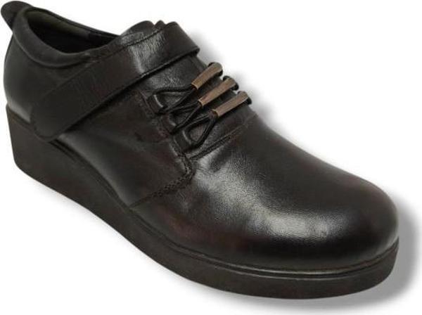 Freefour 3114-20 Hakiki Deri Dolgu Topuk Cırtlı Kadın Ayakkabı - Image 1