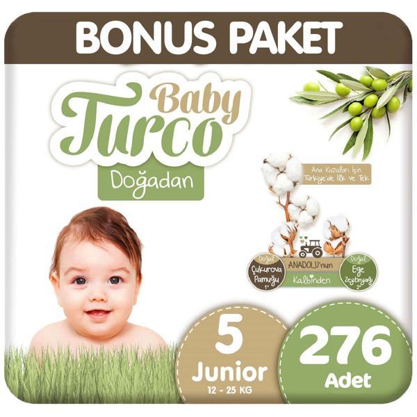 Baby Turco Doğadan Bonus Paket Bebek Bezi 5 Beden 92x3 276 Adet - Image 1