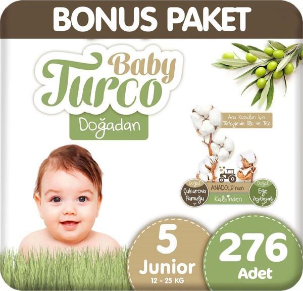Baby Turco Doğadan Bonus Paket Bebek Bezi 5 Beden 92x3 276 Adet - Image 1