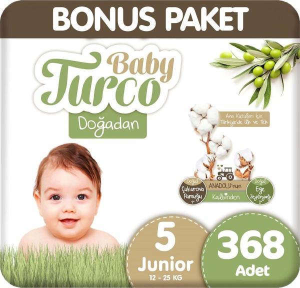 Baby Turco Doğadan Bonus Paket Bebek Bezi 5 Beden 92x4 368 Adet - Image 1
