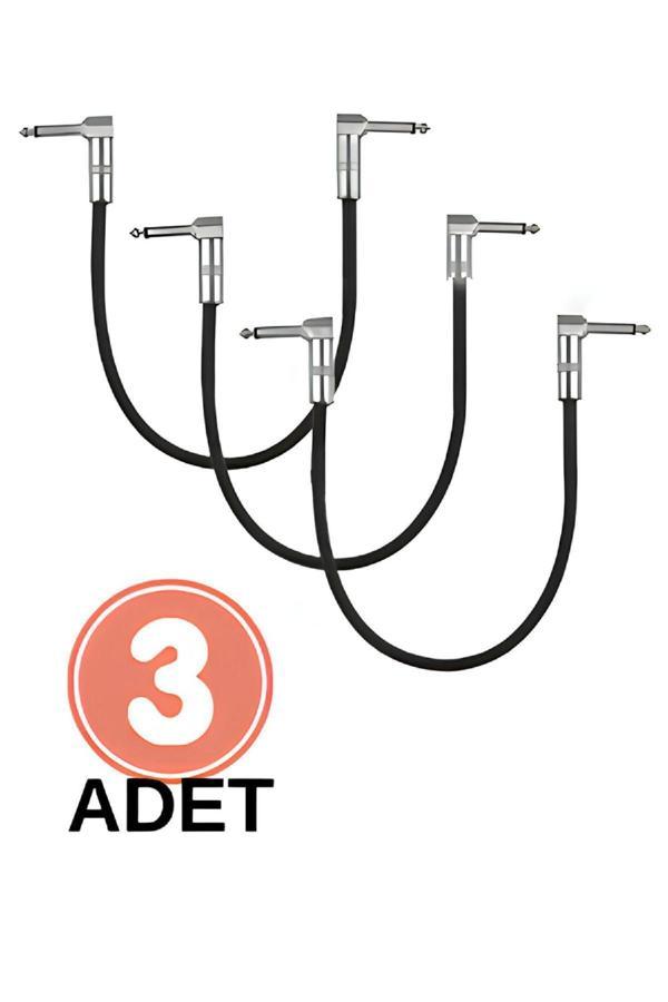 Pedal Bağlantı Kablosu Efekt Pedal Ara Kablosu Çift Jaklı L/L 3 ADET - Image 1