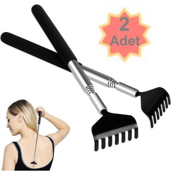2 Adet Teleskobik Sırt Kaşıyıcı Metal Kaşağı Kaşıma Aleti Uzayan Sırt Kaşıma Aparatı - Image 1