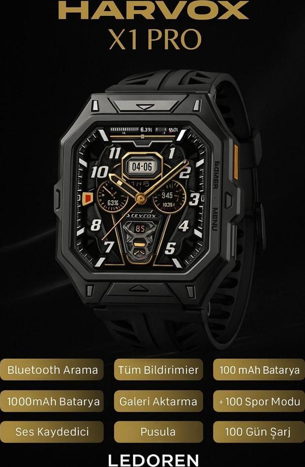 HX Watch X1 Pro Siyah Akıllı Saat Iphone Ve Android Tüm Telefonlara Uyumlu - Image 1