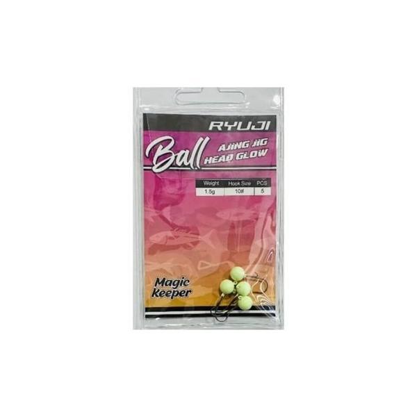 Ryuji Ball Ajing Glow Jighead 5 Adet 10 No 1.5gr - Image 1