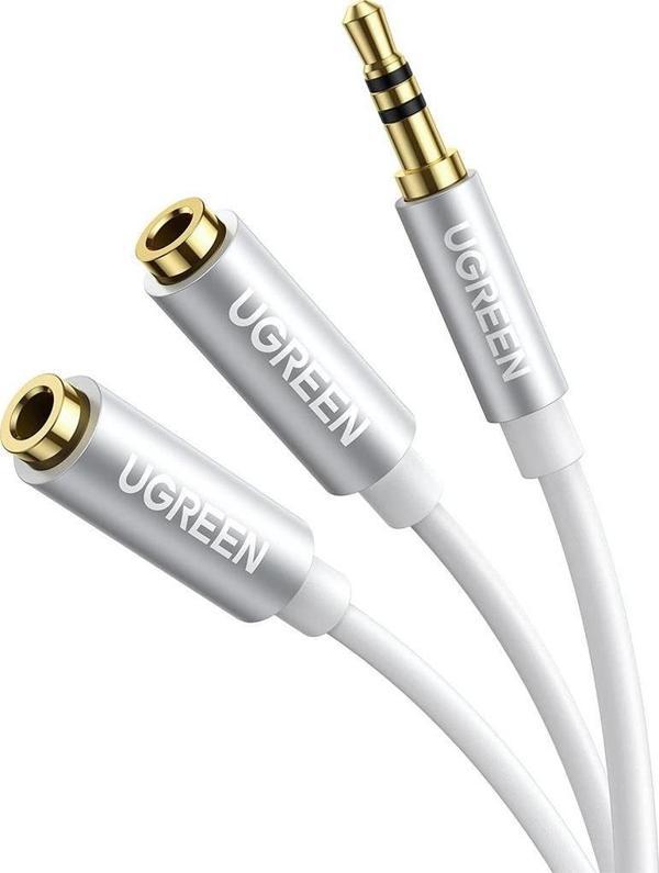 Ugreen 3.5mm TRS Kulaklık Çoklayıcı Y Kablo Beyaz - Image 1