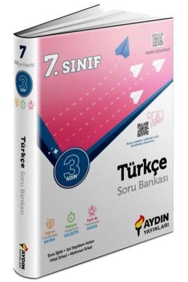 7. Sınıf Türkçe Üç Adım Soru Bankası - Aydın Yayınları - Image 1