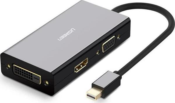 Ugreen Mini DP to HDMI DVI VGA Görüntü Dönüştürücü Adaptör Siyah - Image 1