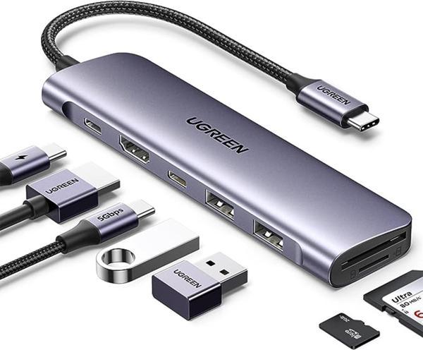 Ugreen USB C to 4K HDMI 100W PD 2*USB-A SD Micro SD Kart Okuyucu Dönüştürücü Çoklayıcı Hub - Image 1