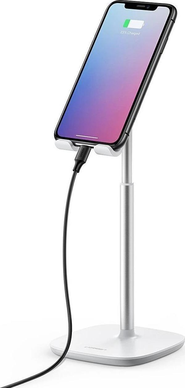 Ugreen Yüksekliği Ayarlanabilir Masaüstü Telefon Standı Silver - Image 1