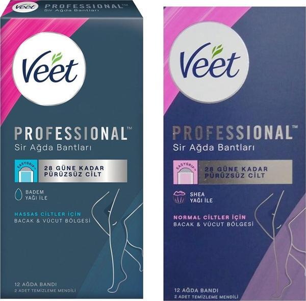 Veet Professional Ağda Bantları 12 li Hassas ve Normal 2 li Paket - Image 1