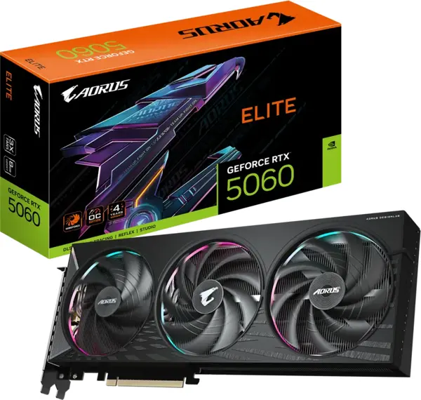 Gigabyte Aorus GeForce RTX 5060 ELITE 8G 8GB 128Bit GDDR7 GV-N5060AORUS E-8GD - Image 1