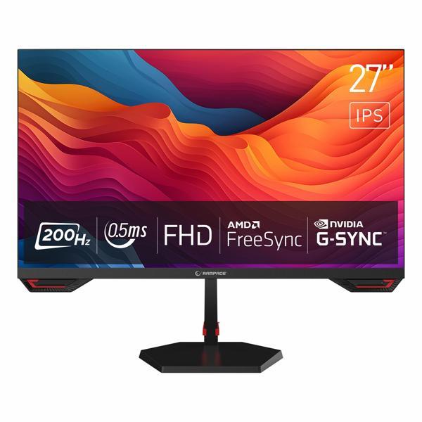 Rampage Crimson CR27R200 27" 200Hz 0.5Ms HDMI+DP HDR FullHD G-Sync FreeSync IPS Vesa Monitör - Image 1