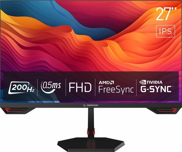 Rampage Crimson CR27R200 27" 200Hz 0.5Ms HDMI+DP HDR FullHD G-Sync FreeSync IPS Vesa Monitör - Image 1
