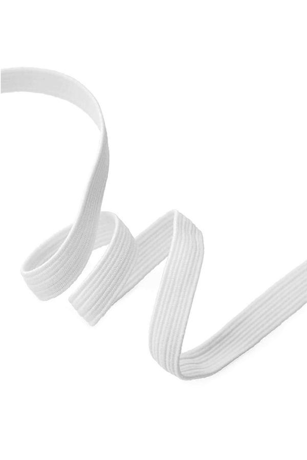 Beyaz 20 mm 5 mt Dayanıklı Sert Yassı Elastik Şerit Lastik - Image 1