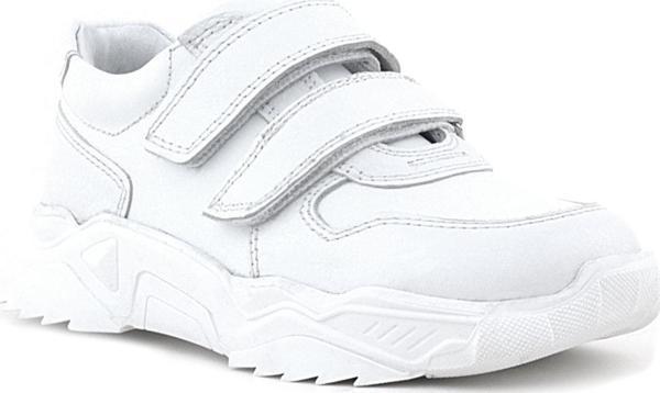 Rakerplus Hakiki Deri Beyaz Yüksek Tabanlı Kız Çocuk Sneakers Ayakkabı - Image 1