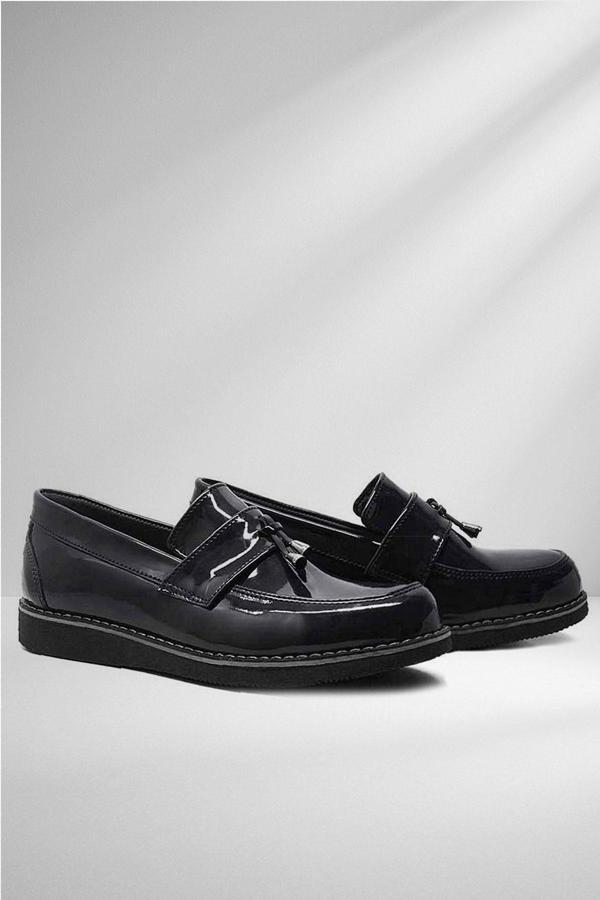 Rakerplus Siyah Rugan Loafer Çocuk Okul Ayakkabı - Image 1