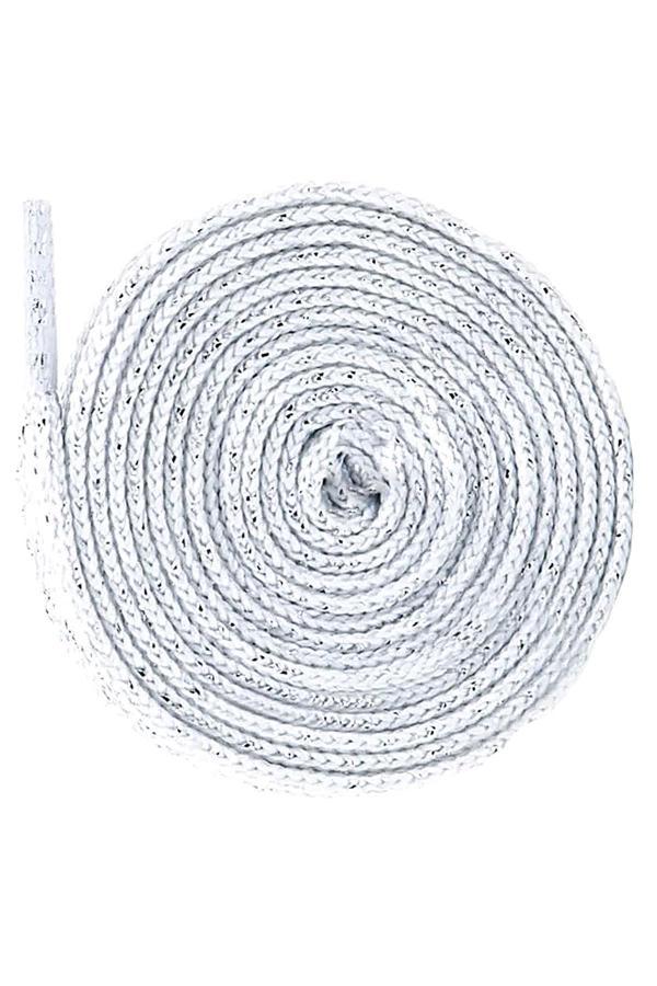Beyaz Simli 1 cm Kalınlığında 1 Çift 80 Cm Yassı Spor Ayakkabı Bağcığı - Image 1