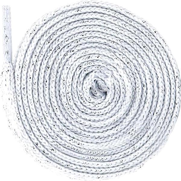 Beyaz Simli 1 cm Kalınlığında 1 Çift 80 Cm Yassı Spor Ayakkabı Bağcığı - Image 1