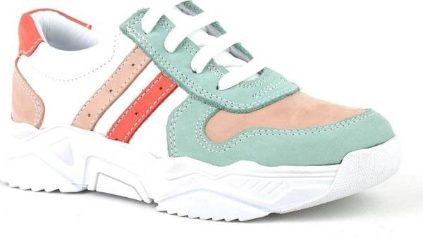 Rakerplus Hakiki Deri Yeşil Pembe Kız Çocuk Sneakers Ayakkabı - Image 1