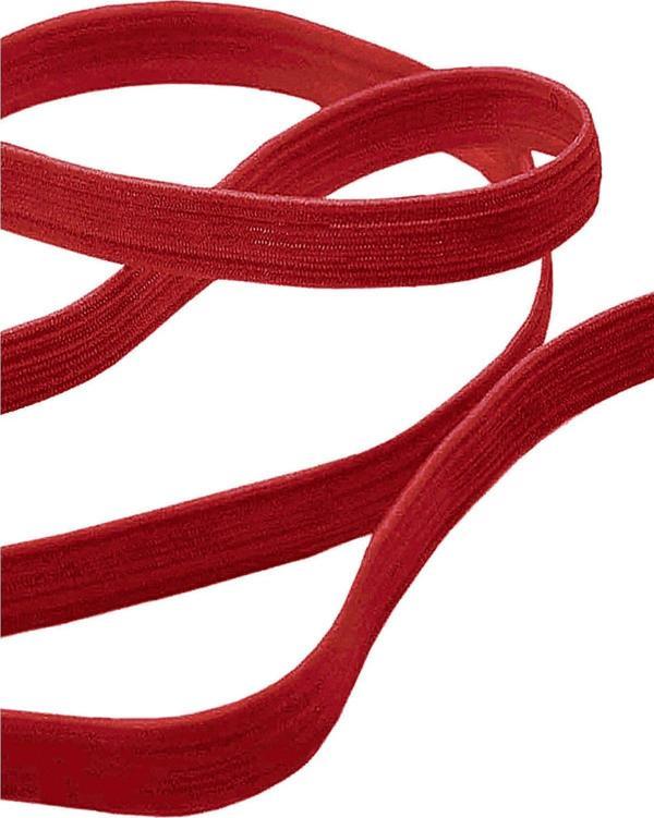 Kırmızı 12 mm 5 mt Dayanıklı Sert Yassı Elastik Şerit Lastik - Image 1