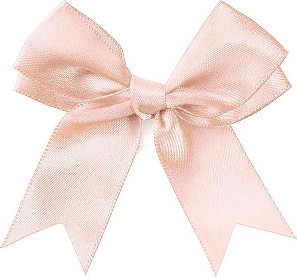 10 Adet Pudra Pembe Saten Fiyonk Süsleme Kurdele Seti - Image 1