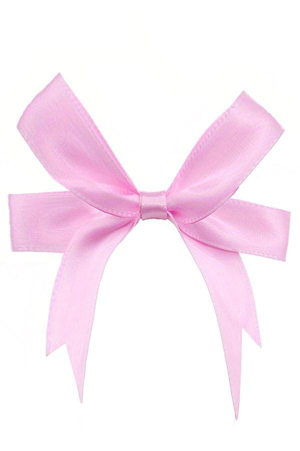 10 Adet Pembe Saten Fiyonk Süsleme Kurdele Seti - Image 1