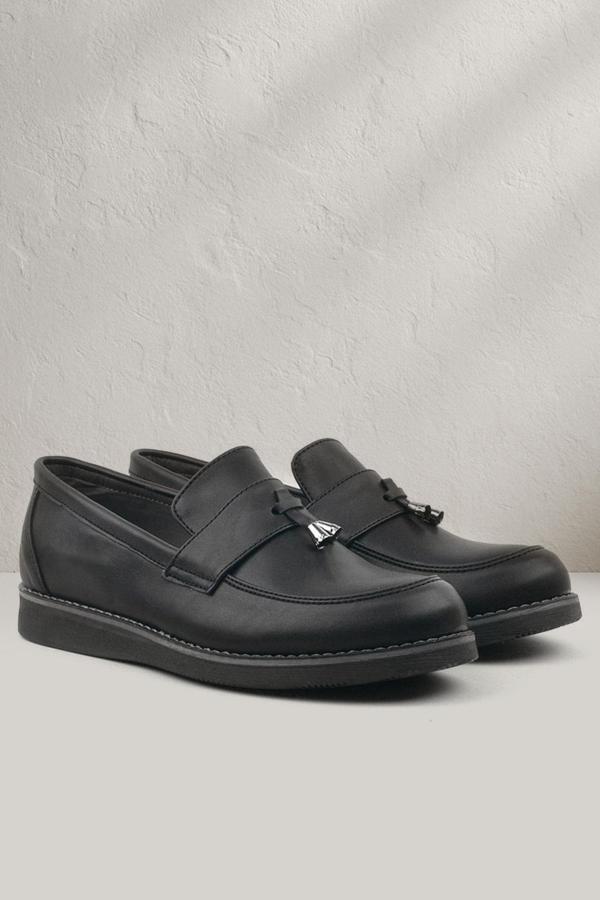 Rakerplus Siyah Mat Loafer Klasik Çocuk Ayakkabısı - Image 1