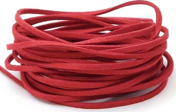 Hakiki Deri Kırmızı 5 MM 10 M Kordon Bağcık - Image 1