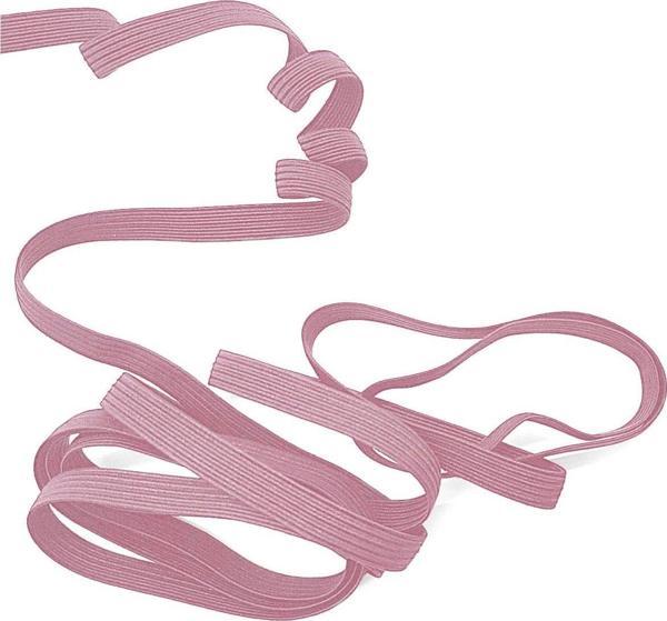 Pembe 6 mm 5 mt Dayanıklı Sert Yassı Elastik Şerit Lastik - Image 1