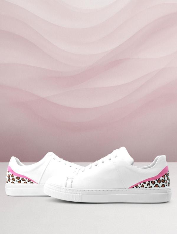 Rakerplus Tbons Özel Tasarım Beyaz Hakiki Deri Kadın Bağcıklı Sneaker Ayakkabı - Image 1