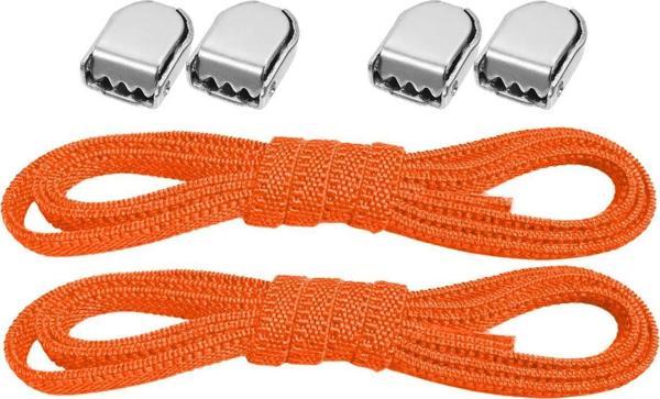 Akıllı Kilitli Ayarlanabilir 1 Çift Turuncu Neon 6 MM Lastik Pratik Bağcık - Image 1