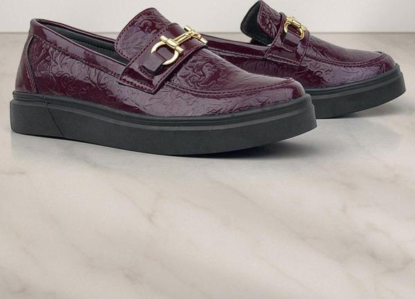 Rakerplus Bordo Tokalı Loafer Çocuk Klasik Ayakkabı - Image 1