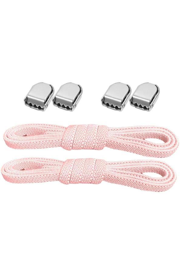 Akıllı Kilitli Ayarlanabilir 1 Çift Pembe 6 MM Lastik Pratik Bağcık - Image 1