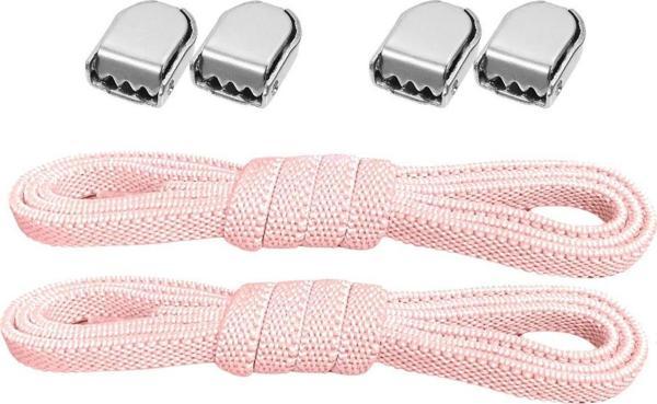 Akıllı Kilitli Ayarlanabilir 1 Çift Pembe 6 MM Lastik Pratik Bağcık - Image 1