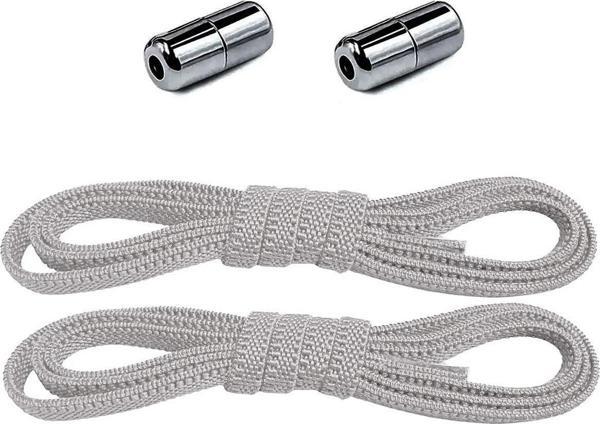 Ayarlanabilir 1 Çift Gri Vidalı Kapsül Uçlu 6 MM Lastik Pratik Bağcık - Image 1