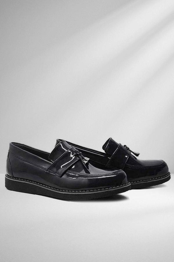 Rakerplus Siyah Rugan Loafer Çocuk Okul Ayakkabı - Image 1