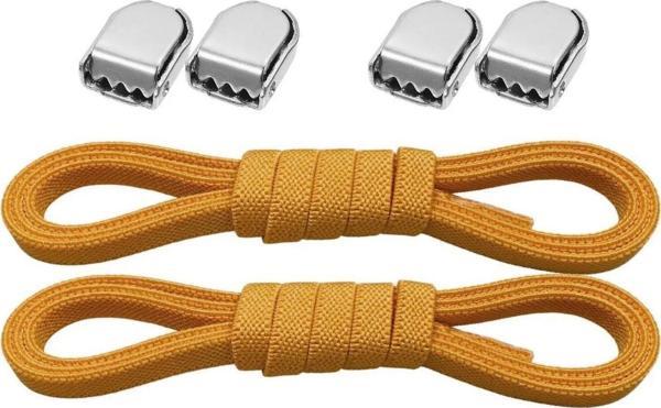 Akıllı Kilitli Ayarlanabilir 1 Çift Hardal Sarı 6 MM Lastik Pratik Bağcık - Image 1