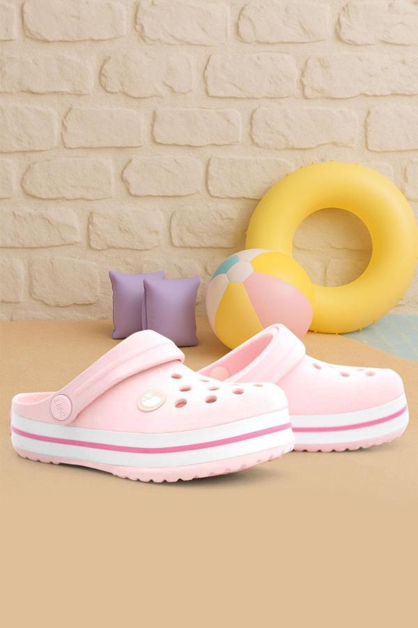 Pudra Pembe Yazlık Eva Kız Çocuk Terlik Sandalet - Image 1